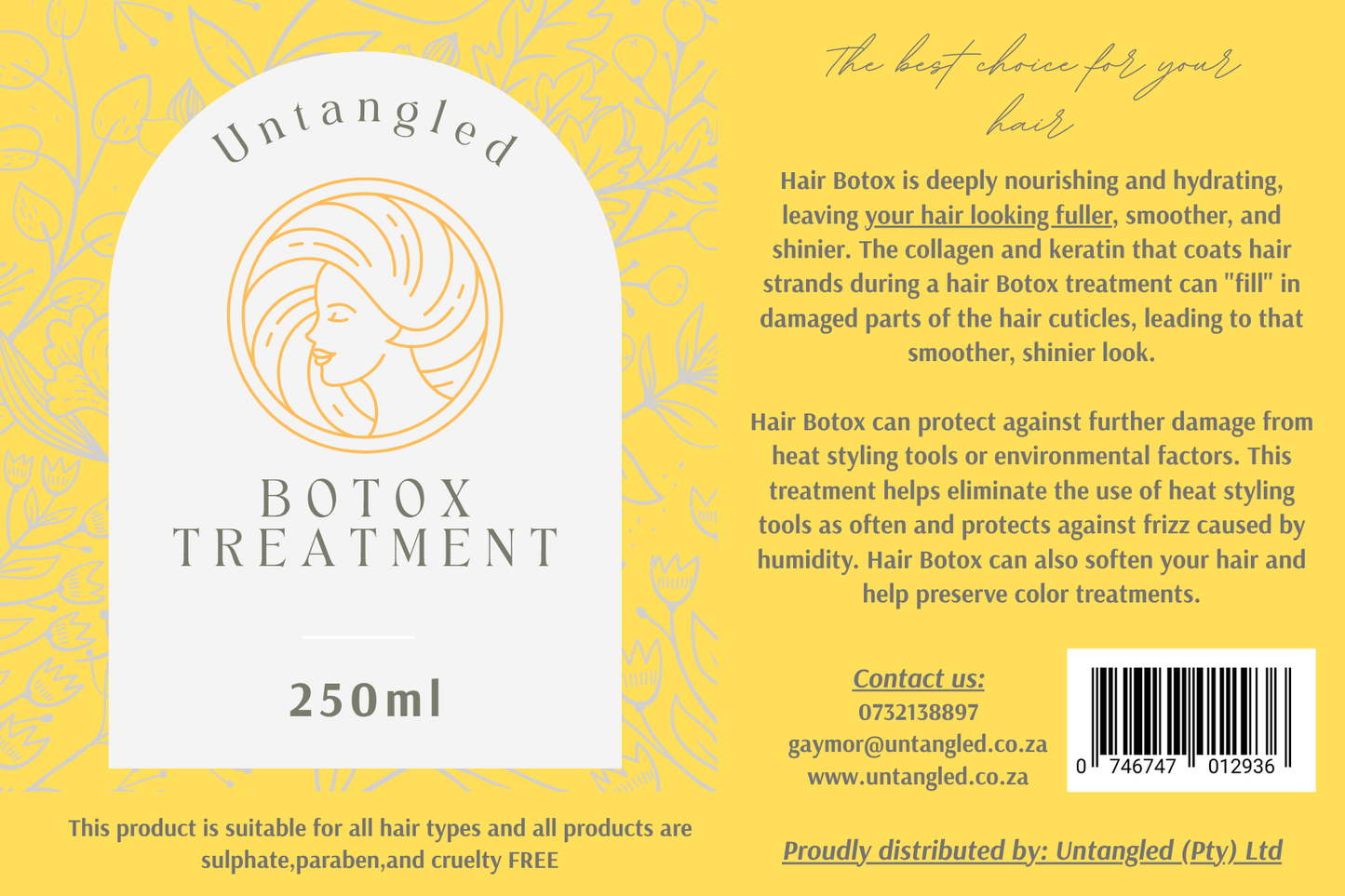 250ml Botox + 100ml Suplhate Free Shampoo